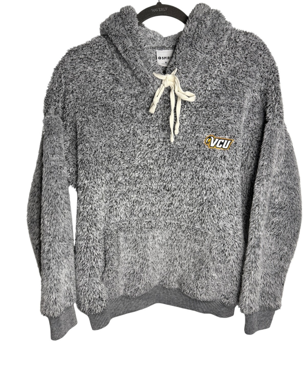 Spirit Jersey VCU Rams Gray Sherpa Fleece Pullover Hoodie Women's Size M